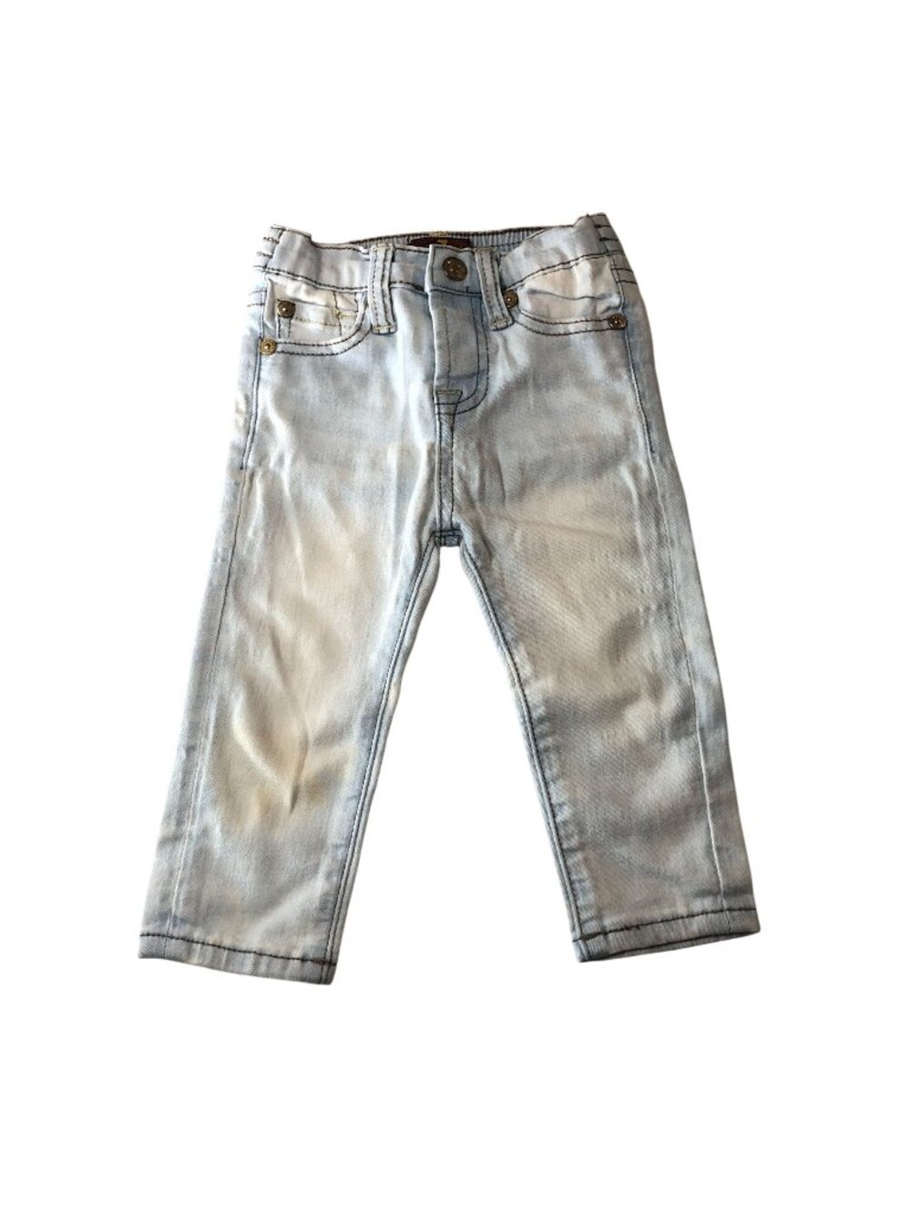 7 For All Mankind Baby Boys Light Wash Denim Jeans Elastic Waistband Size 12M